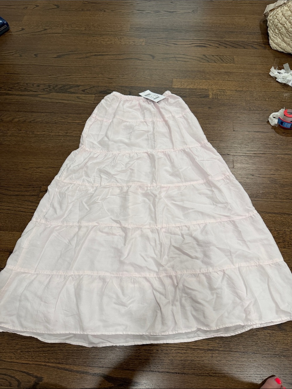 Brandy Melville Italy Ligh Pink Tiered Maxi Skirt - Women's Flowing Summer Skirt - Picture 5 of 5